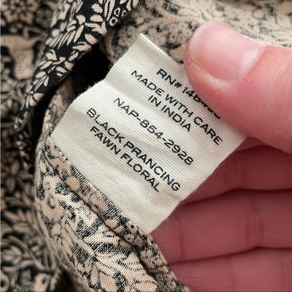 DOEN Marabella Dress Black Prancing Fawn Floral M $359 *RARE* - Picture 8 of 10